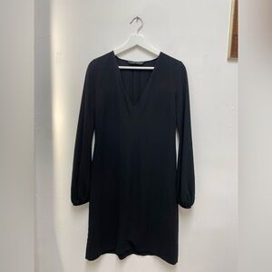 Zara Black Long Sleeve V-Neck Dress Size M